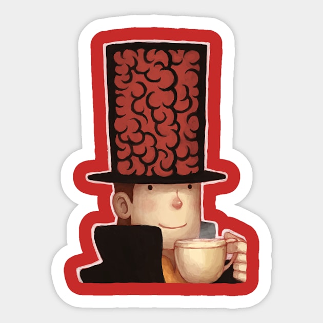 The Professor with a brain Sticker by RySpirit